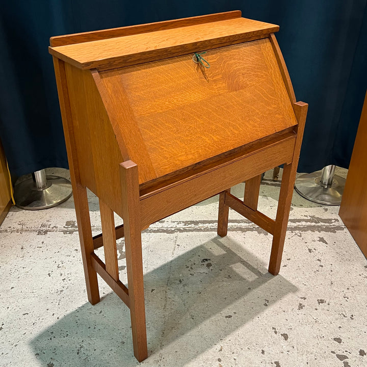 Petite Craftsman Oak Secretary Desk