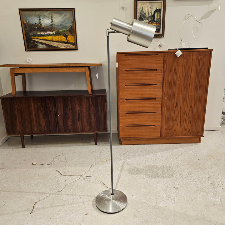 1960's Brushed Aluminum Floor Lamp