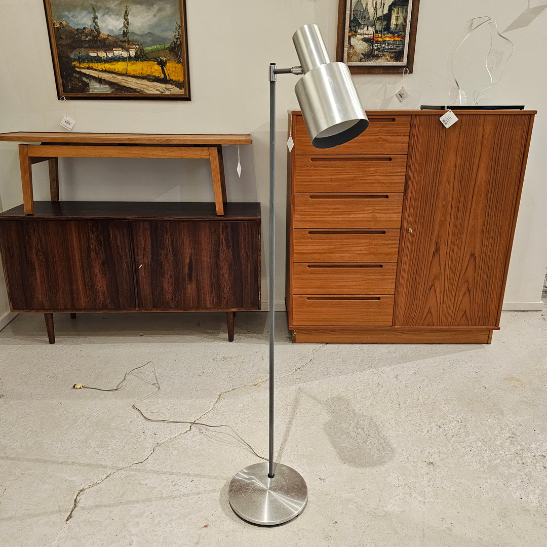 1960's Brushed Aluminum Floor Lamp