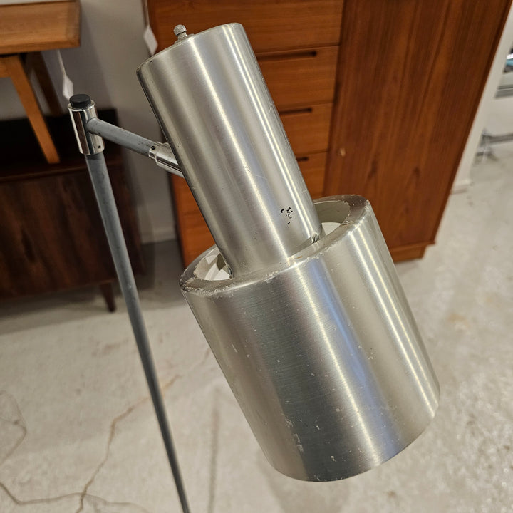 1960's Brushed Aluminum Floor Lamp