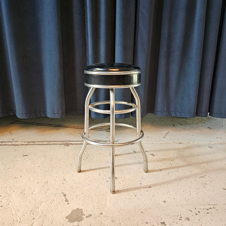 Black Vinyl Stool