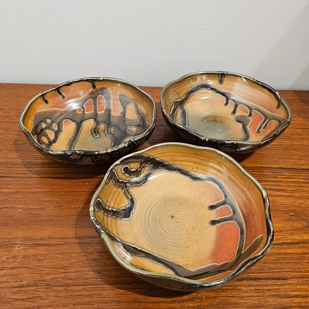 (3) EVLA Pottery Bowls