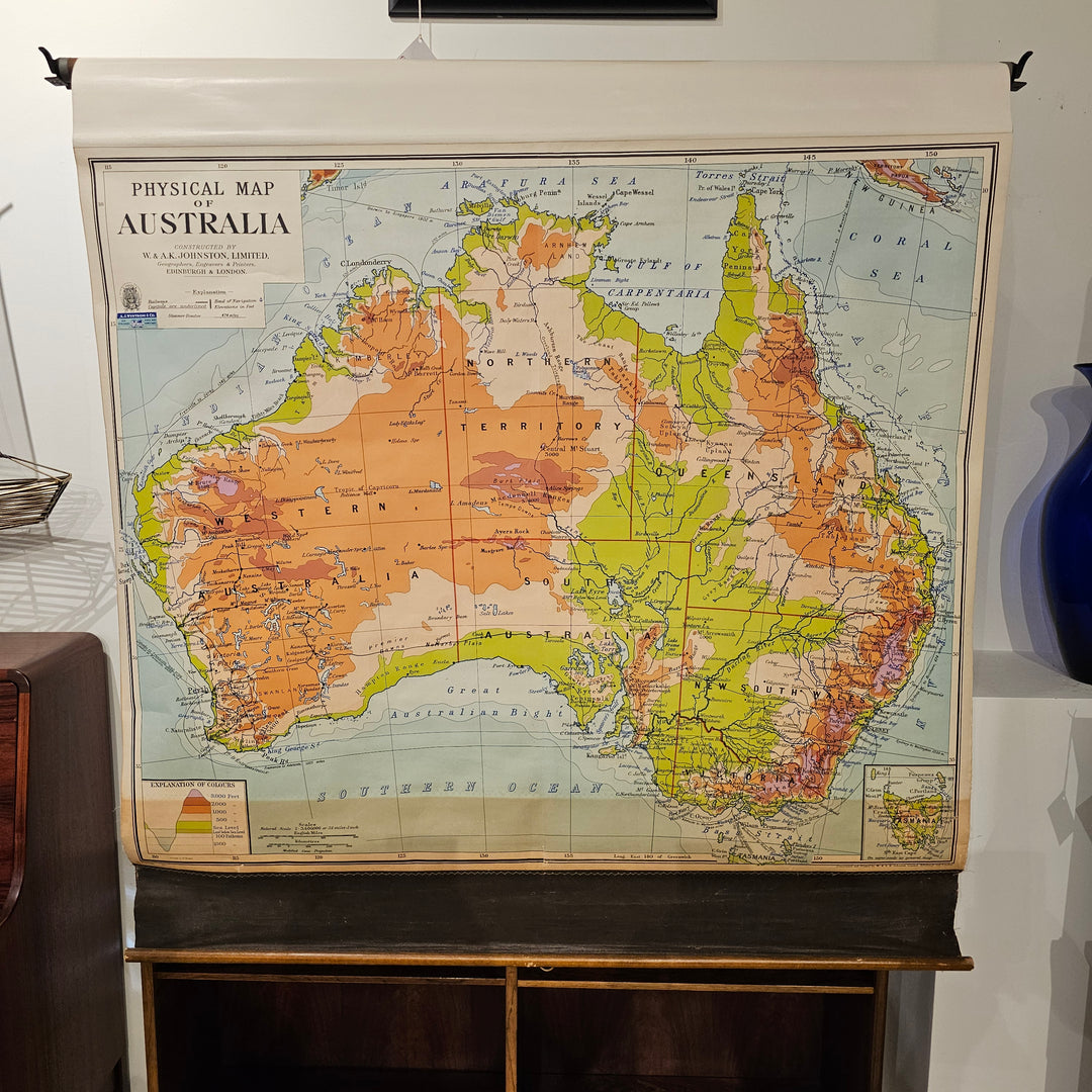 Vintage Pull Down Map of Australia