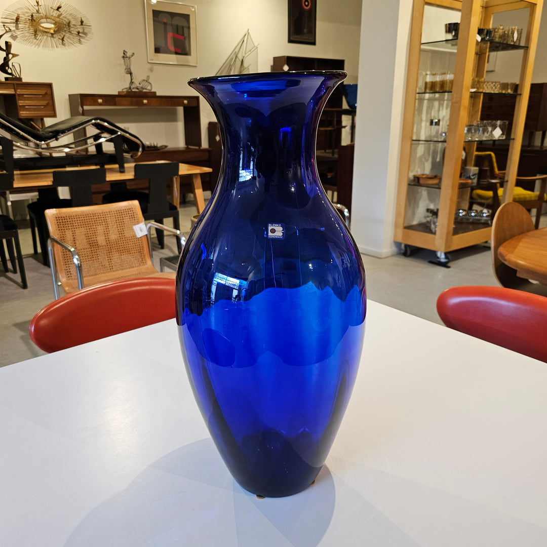 Oversized Cobalt Blue Blenko Vase