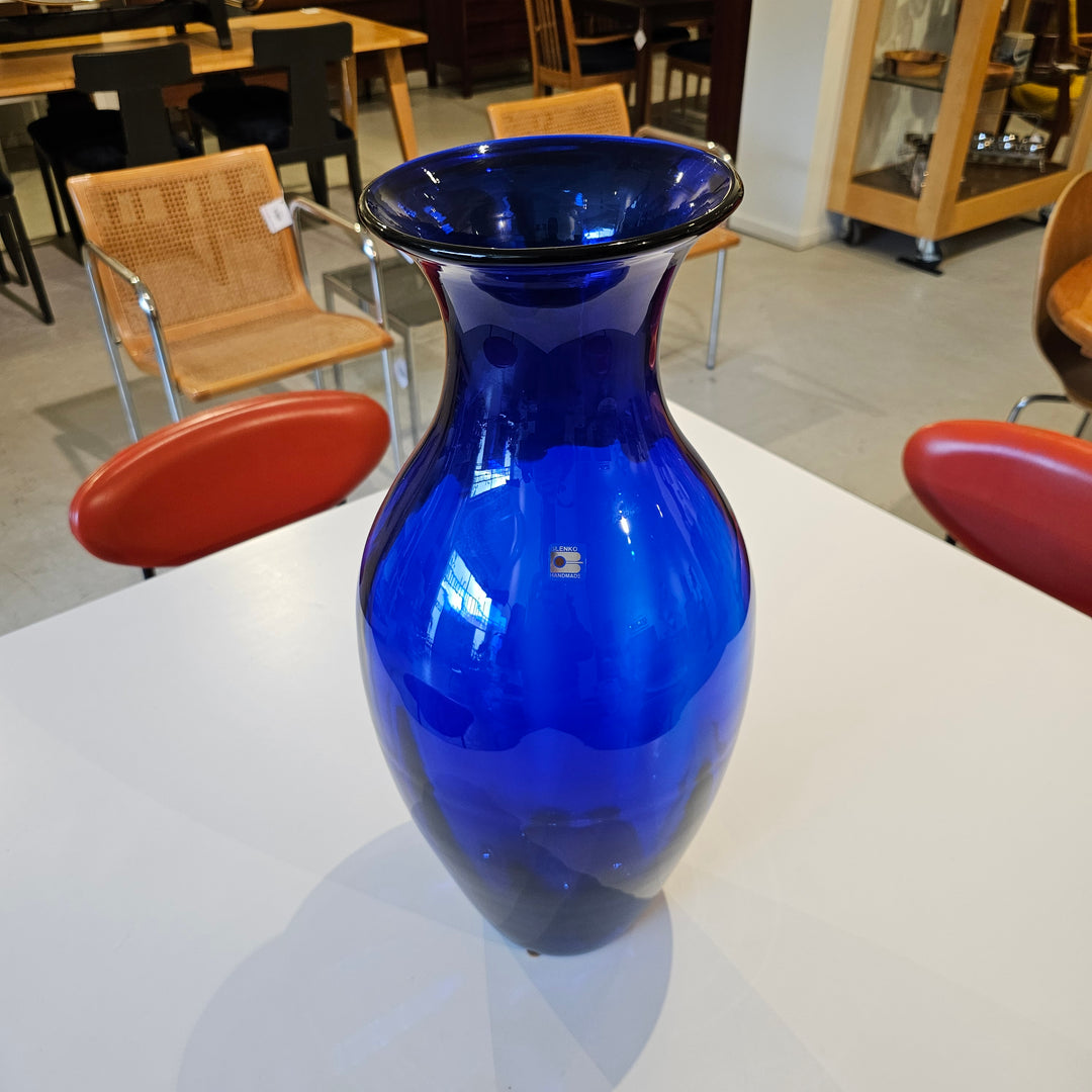 Oversized Cobalt Blue Blenko Vase