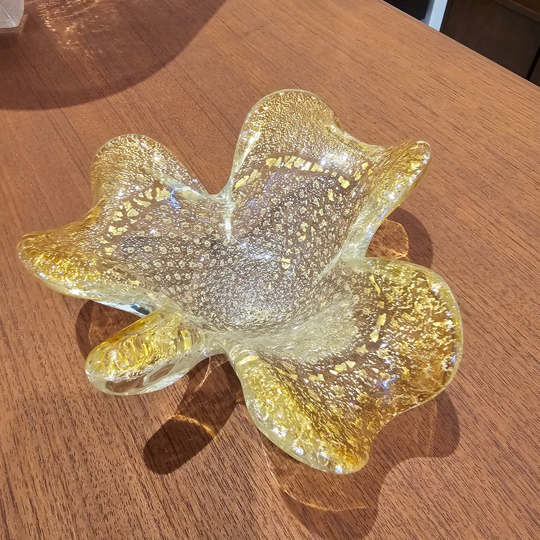 Murano Yellow Clover Dish