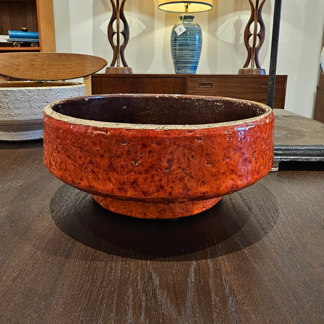 Aldo Londi Bitossi Ceramic Raised Bowl