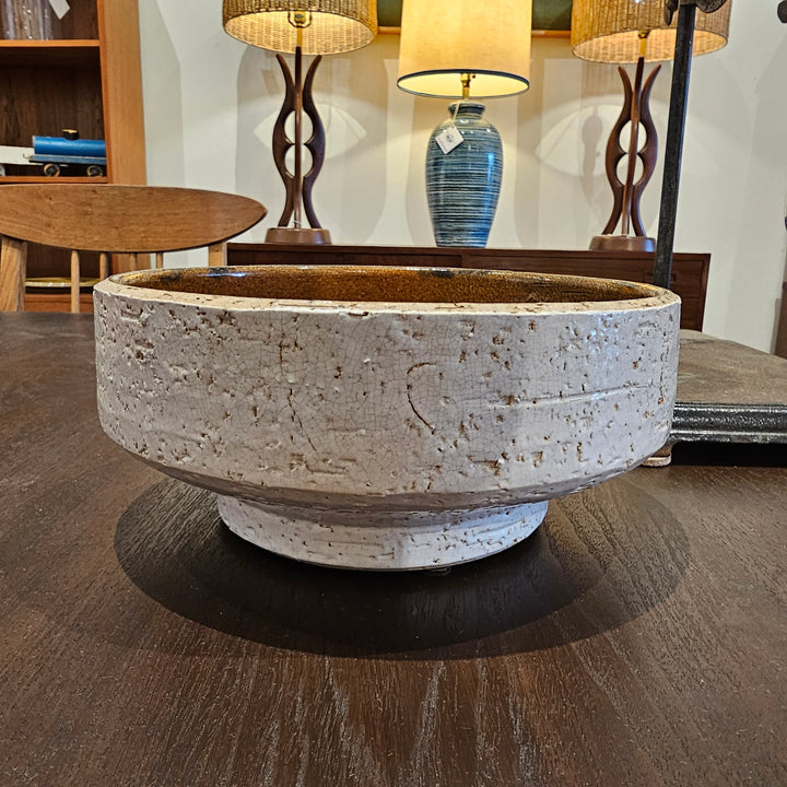 Aldo Londi Bitossi Ceramic Raised Bowl