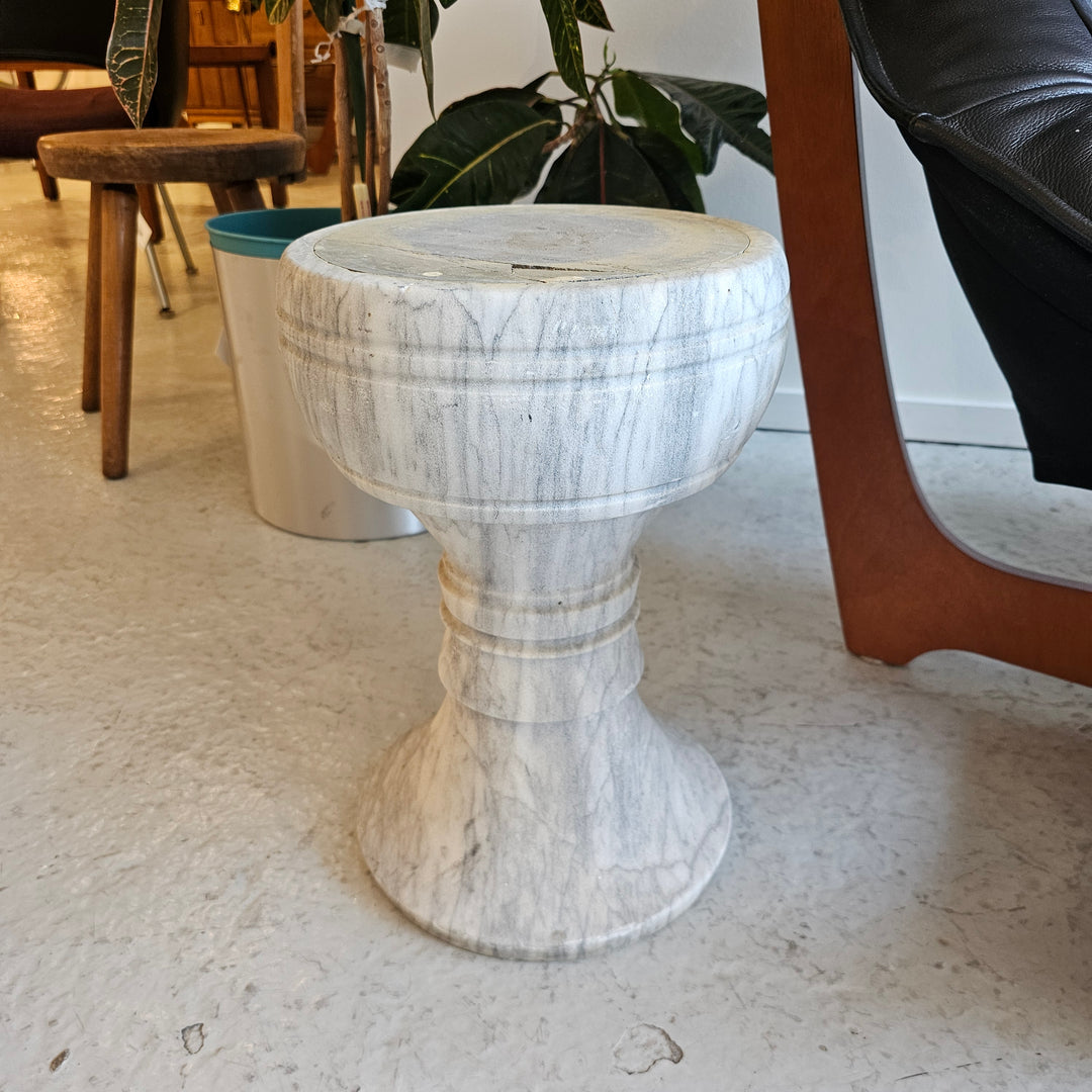 Marble Pedestal Stool Table (As-Found)