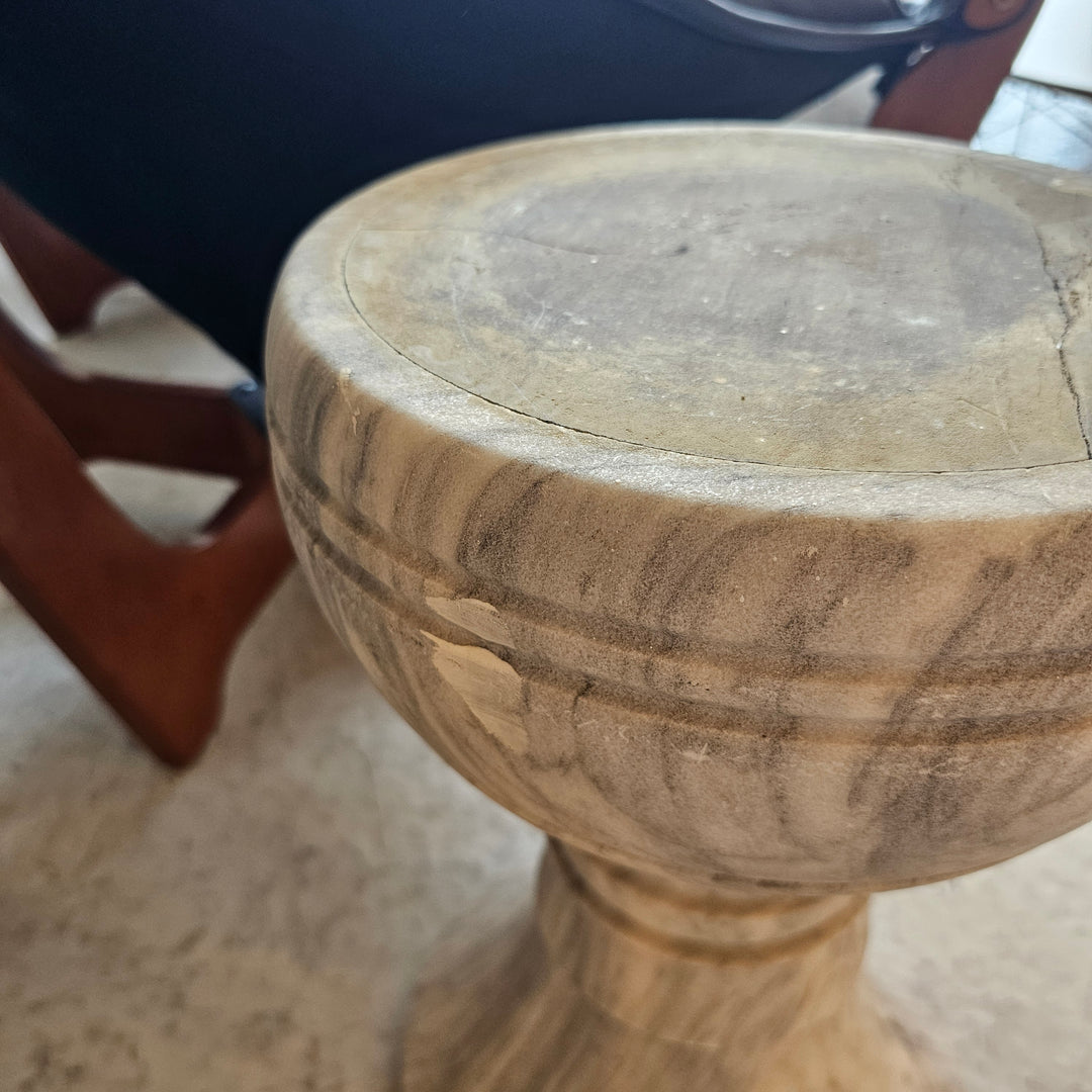 Marble Pedestal Stool Table (As-Found)