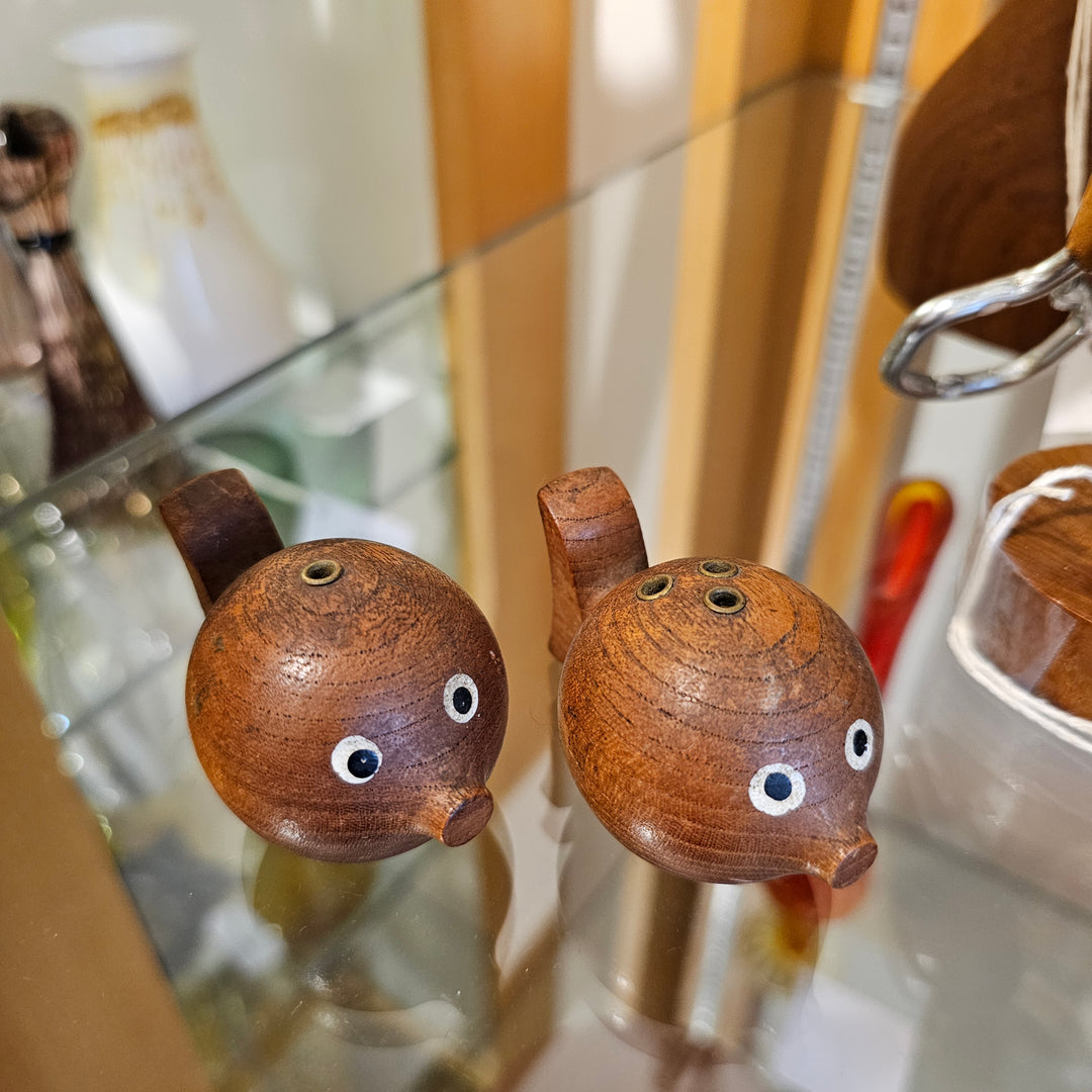 Teak Fish Salt & Pepper Shakers