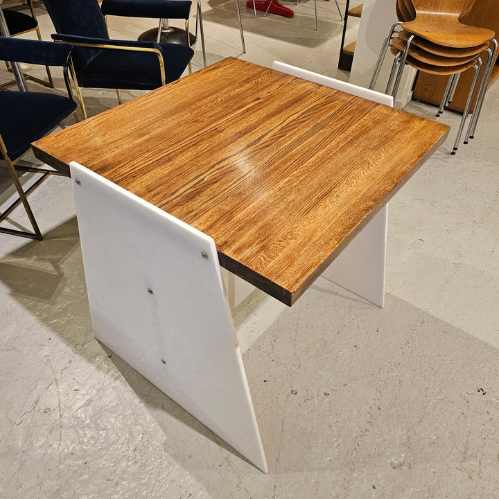 Vintage White Acrylic Butcher Block Table