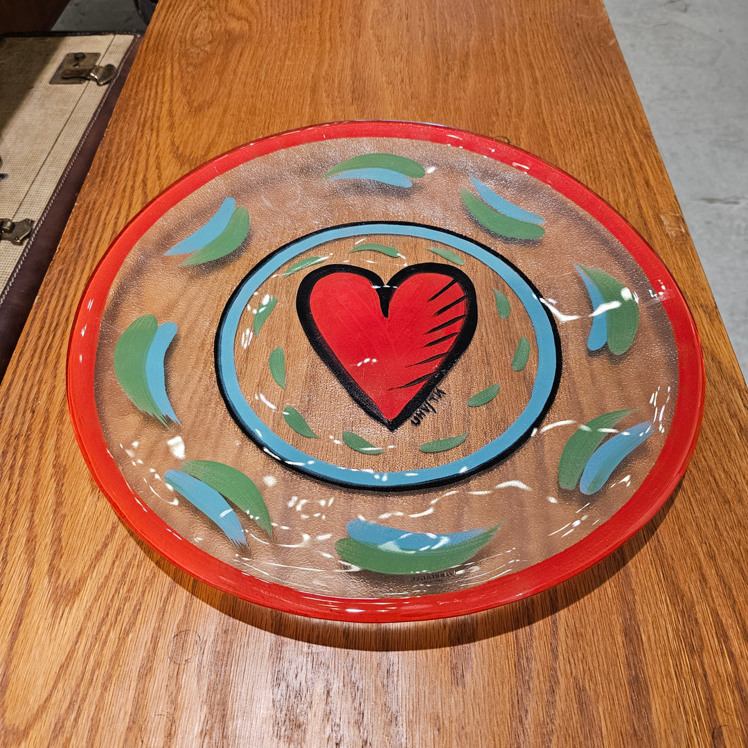 Kosta Boda Glass Heart Platter Ulrica Hydman-Vallien