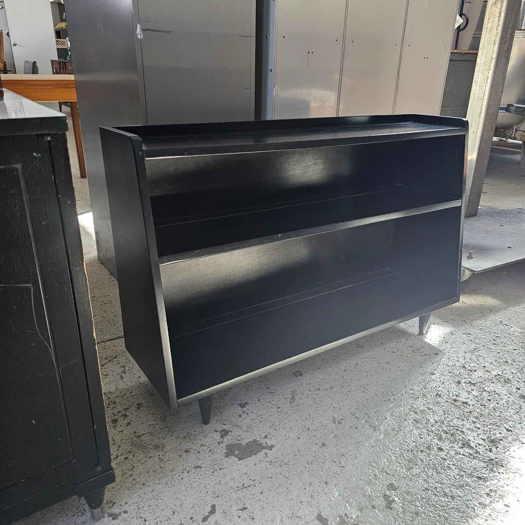 MCM Black Two-Shelf Bookcase