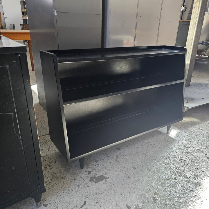 MCM Black Two-Shelf Bookcase