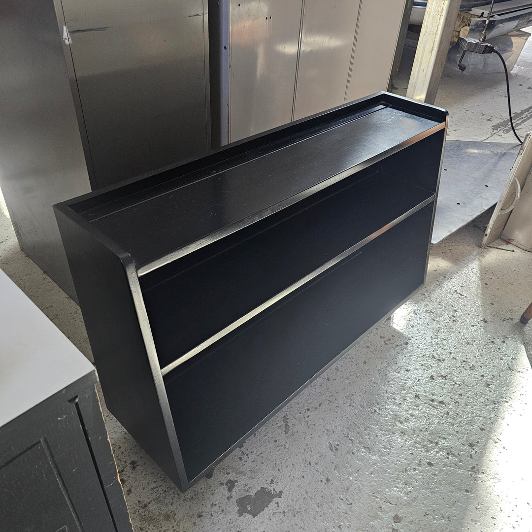 MCM Black Two-Shelf Bookcase