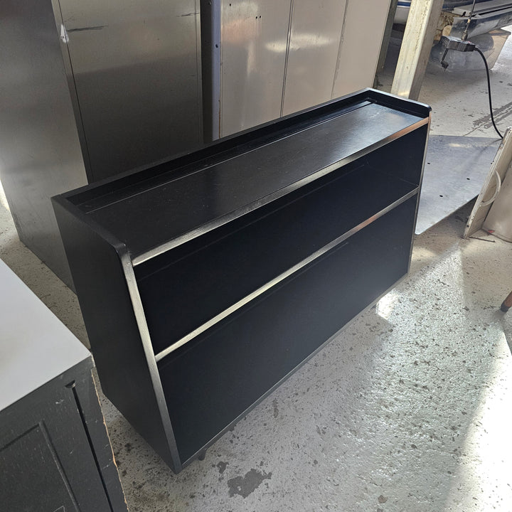 MCM Black Two-Shelf Bookcase