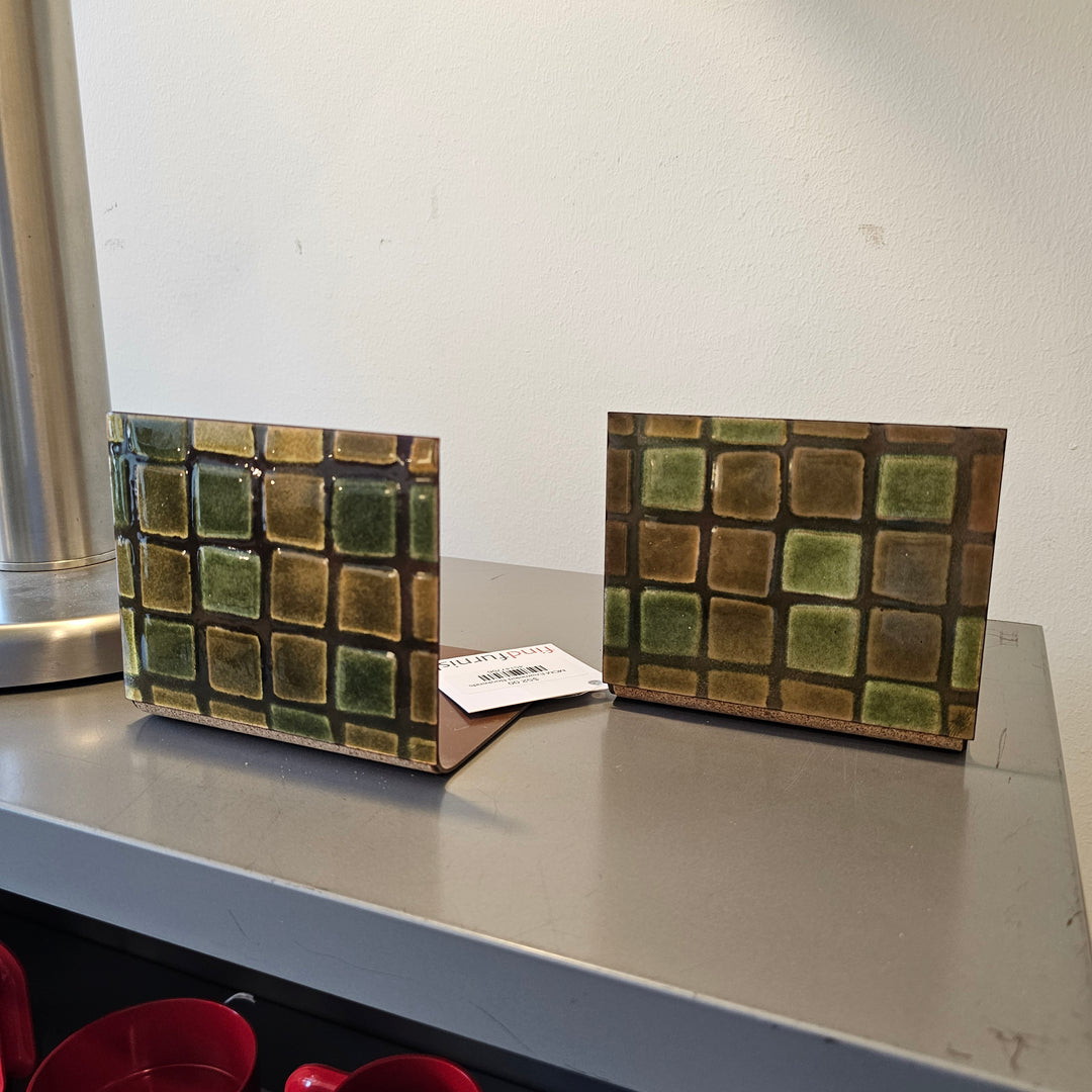 MCM Enameled Bookends