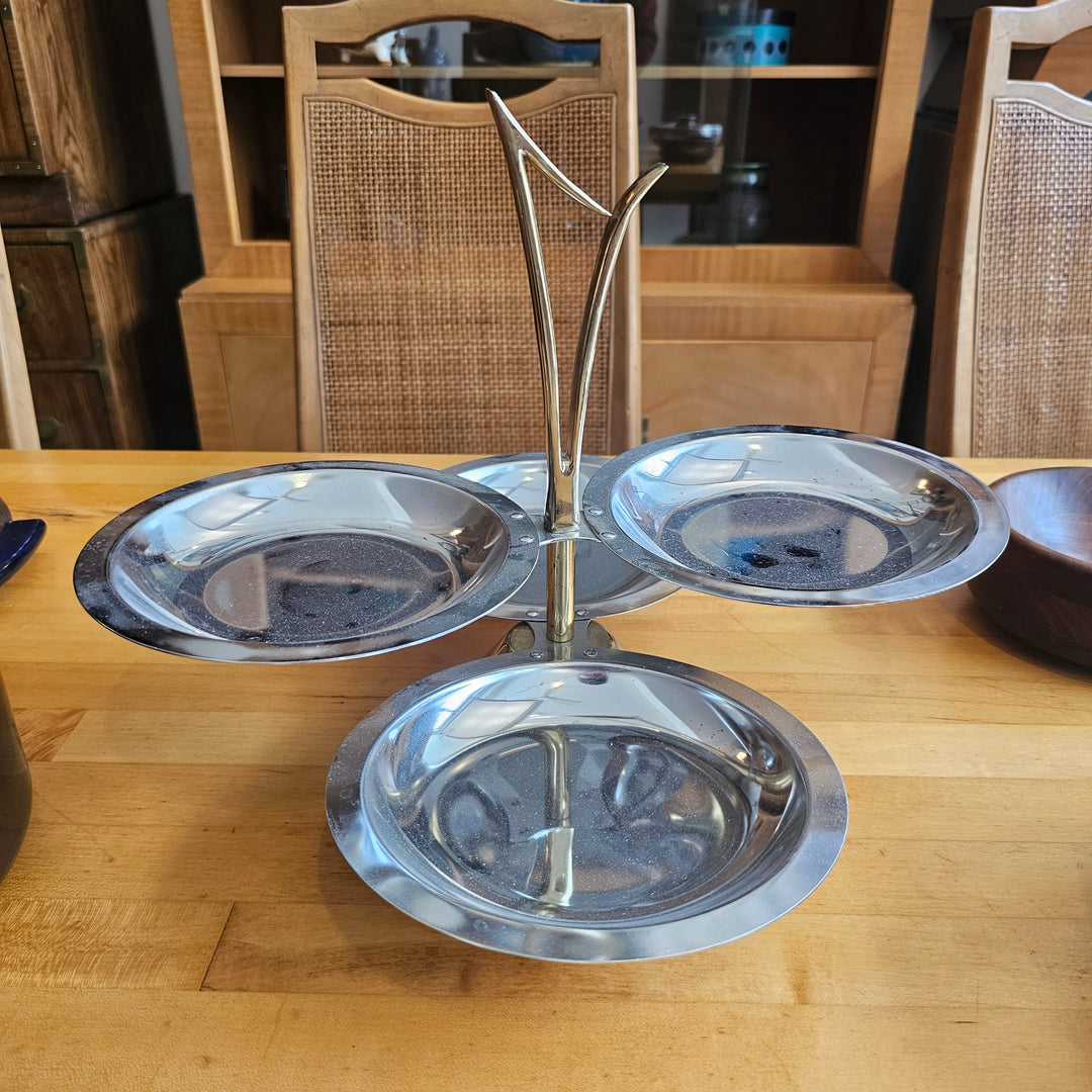 Rare Kromex Swivel Serving Tray