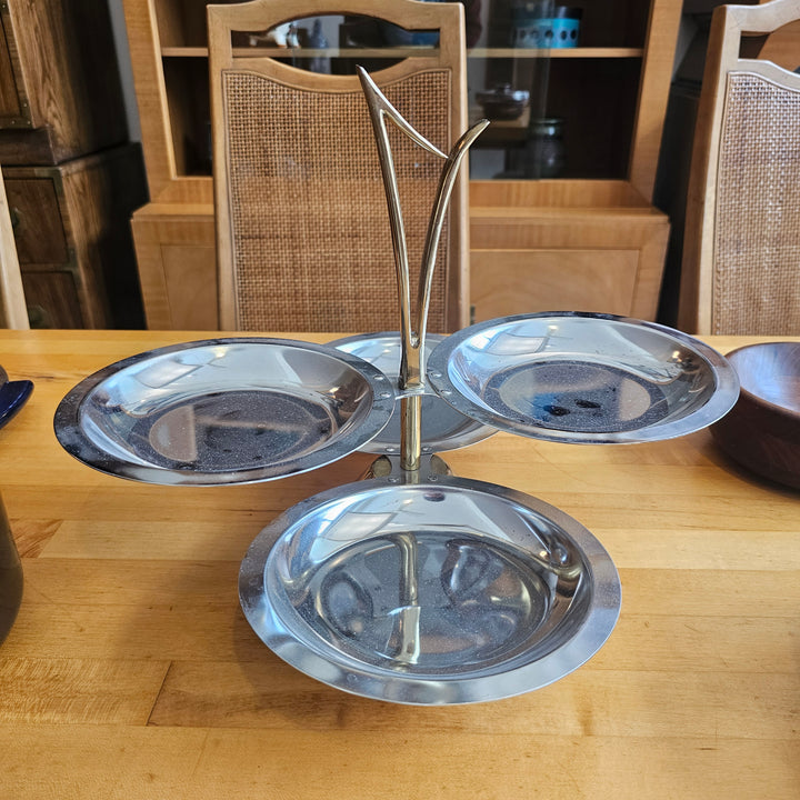 Rare Kromex Swivel Serving Tray