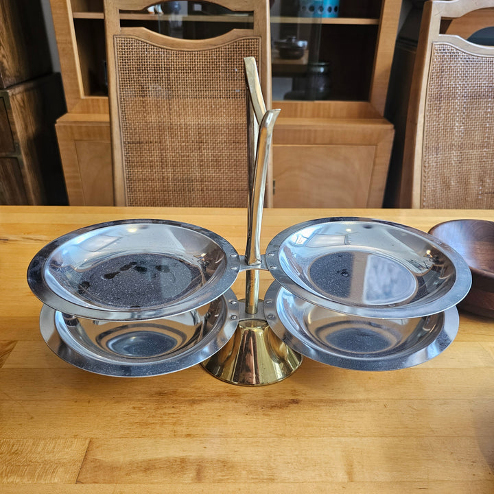 Rare Kromex Swivel Serving Tray