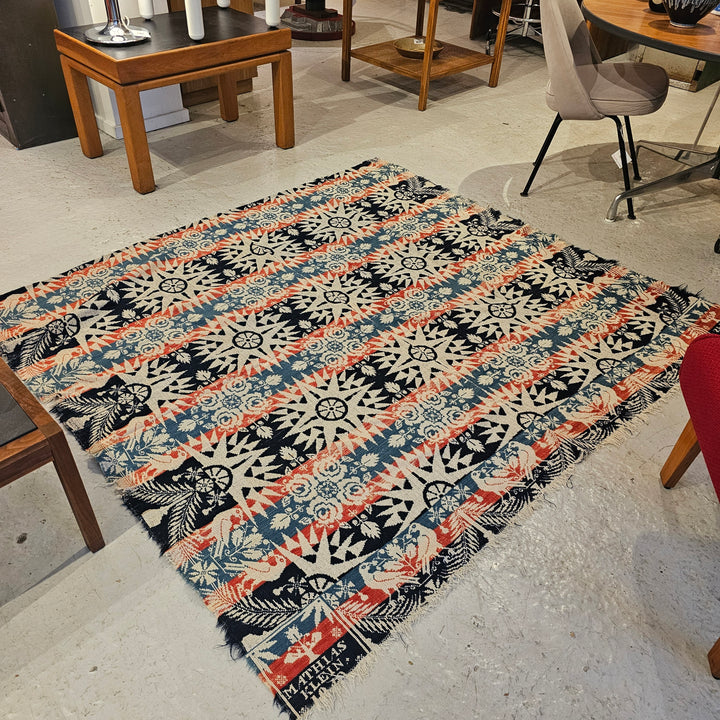 Antique Jacquard Loom Coverlet by Mathias Klein 68" x 73"