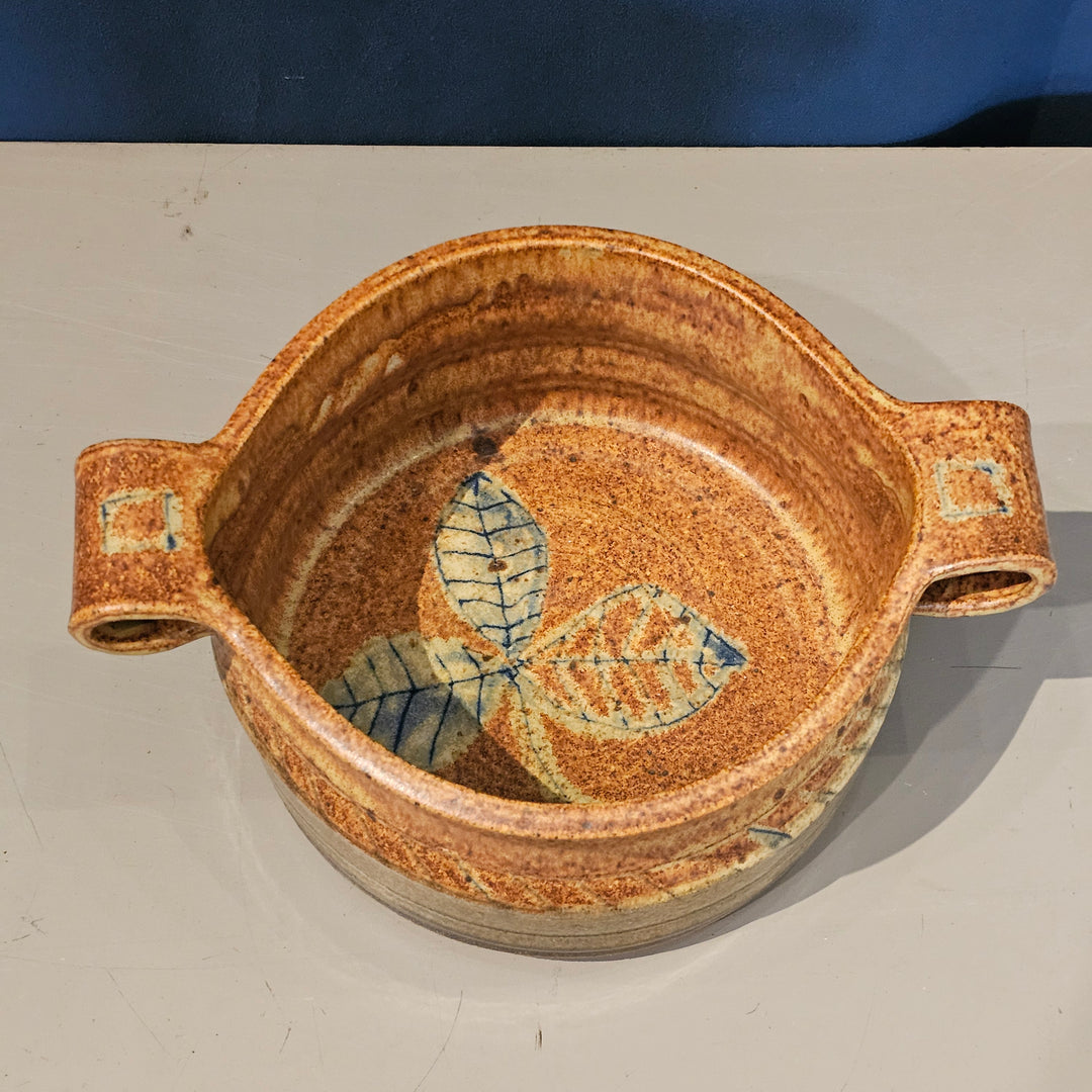Signed Studio Pottery Bowl w/ Handles