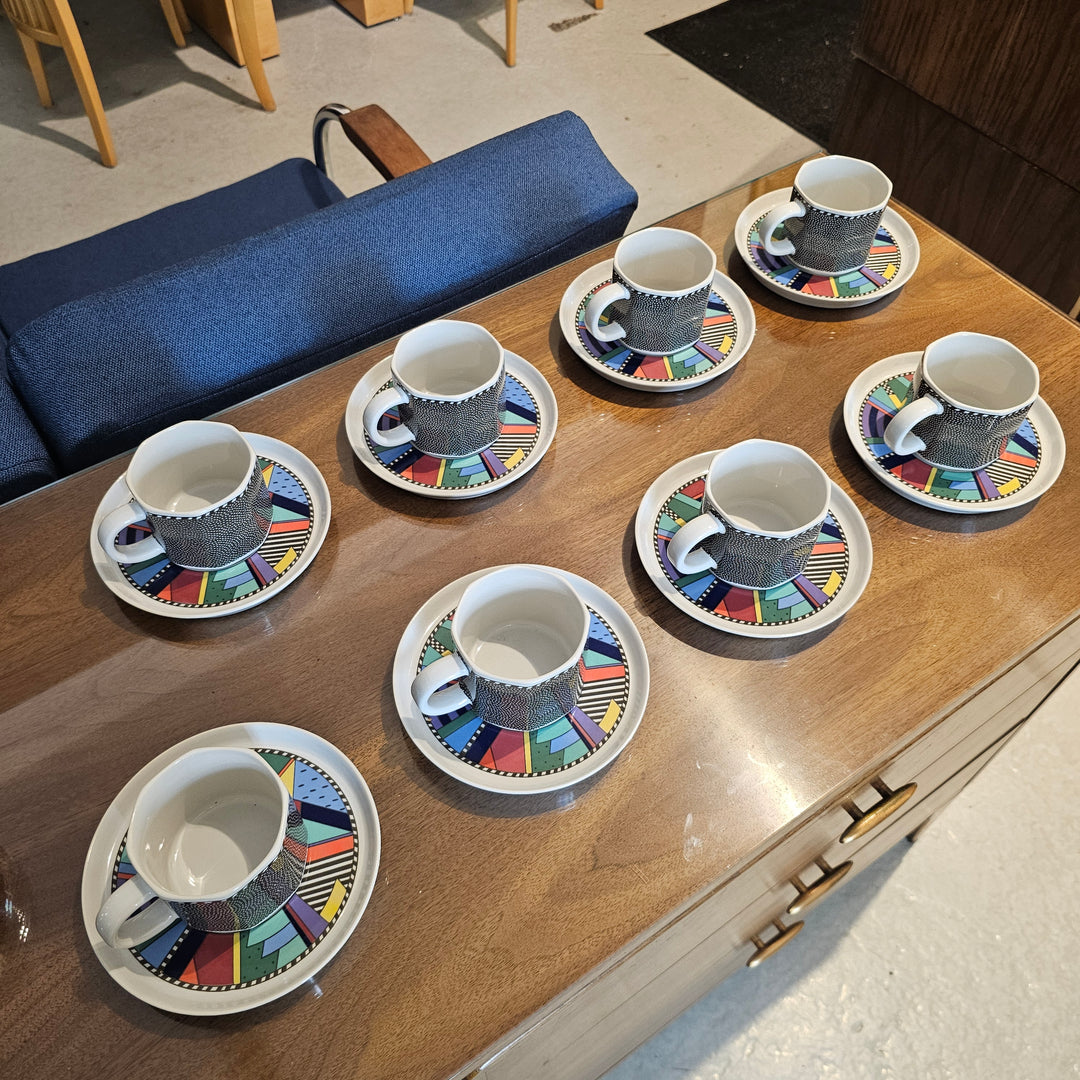 (8) Scenario Metropol Mugs & Saucers by Barbara Brenner