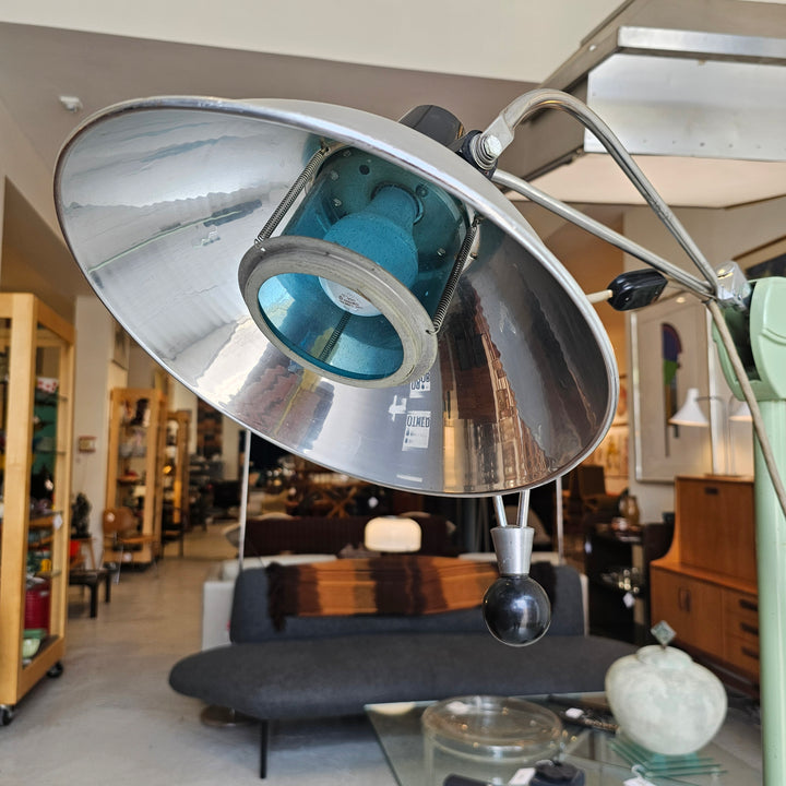 Industrial Green Rolling Medical Floor Lamp