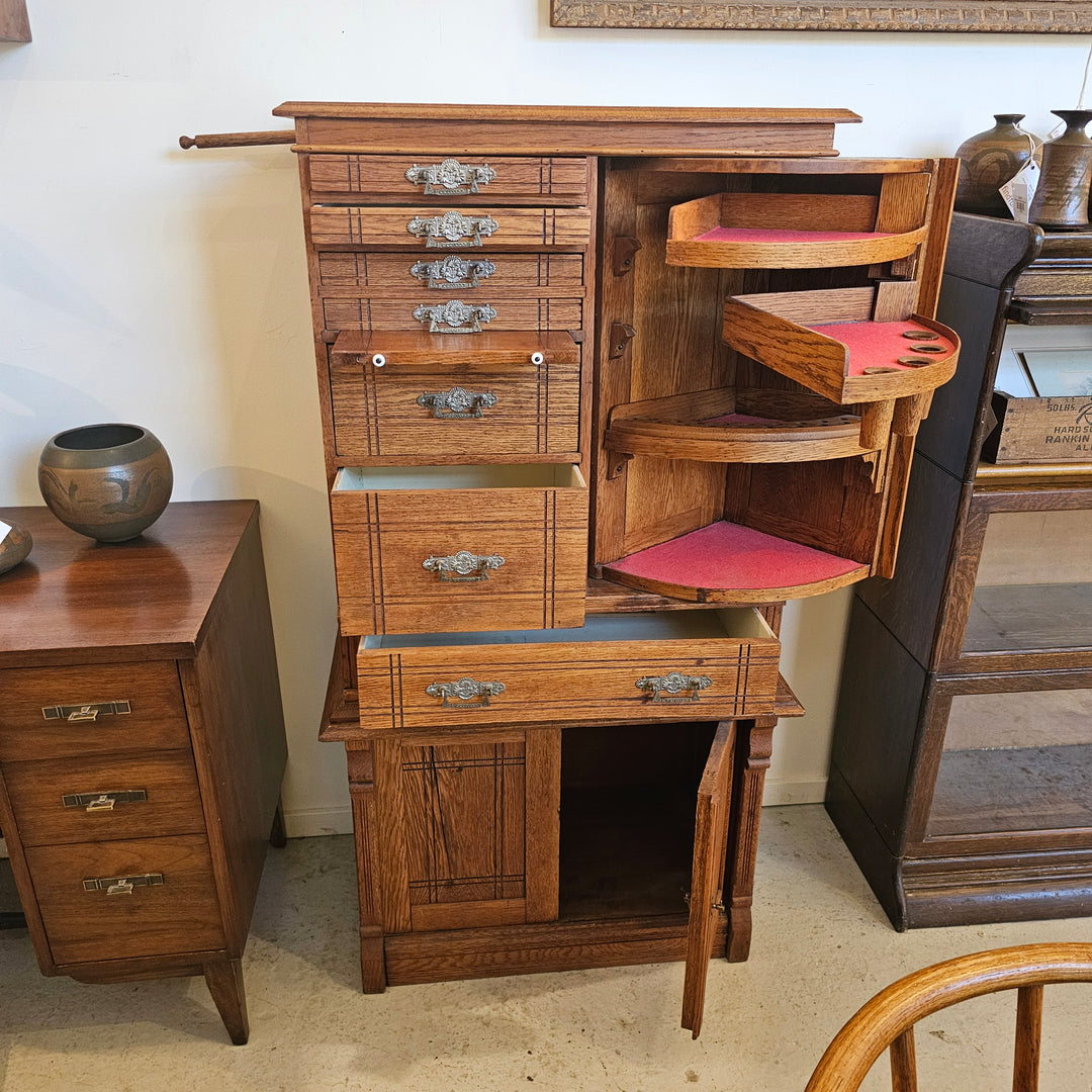Antique Oak Dental Cabinet