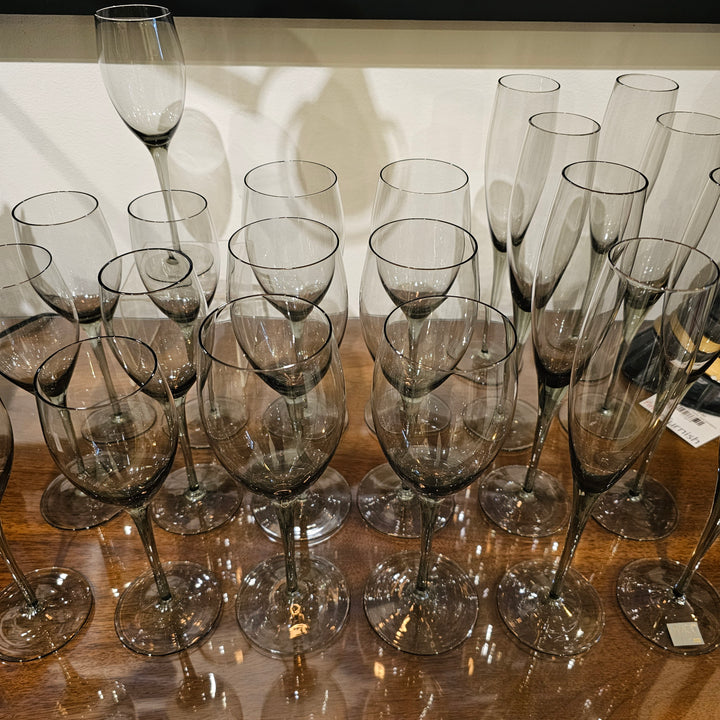 Mikasa Smoke Gray Stemware Set