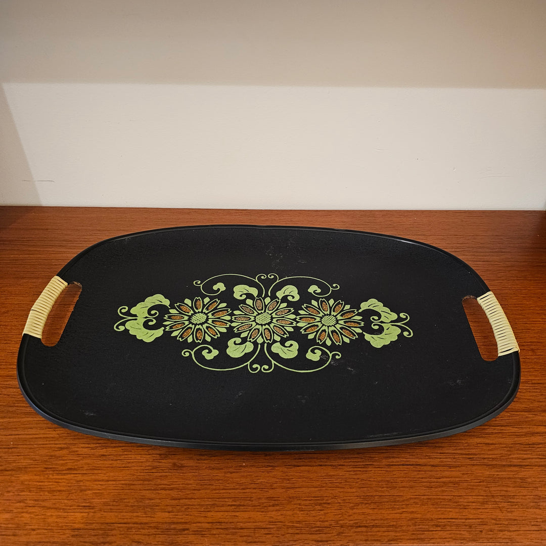 1960's Black Green & Gold Tray
