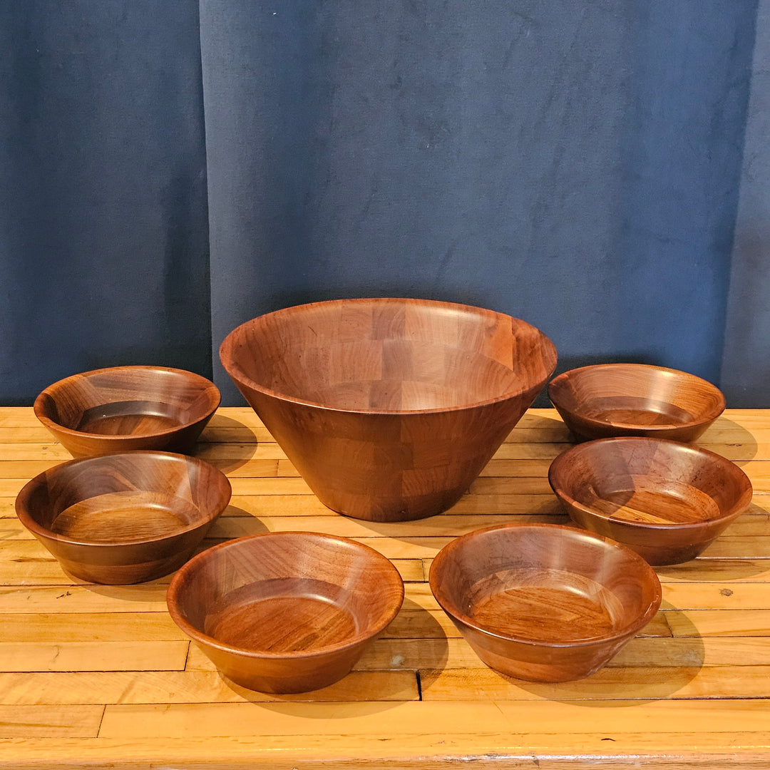 Burl Walnut Salad Bowl Set