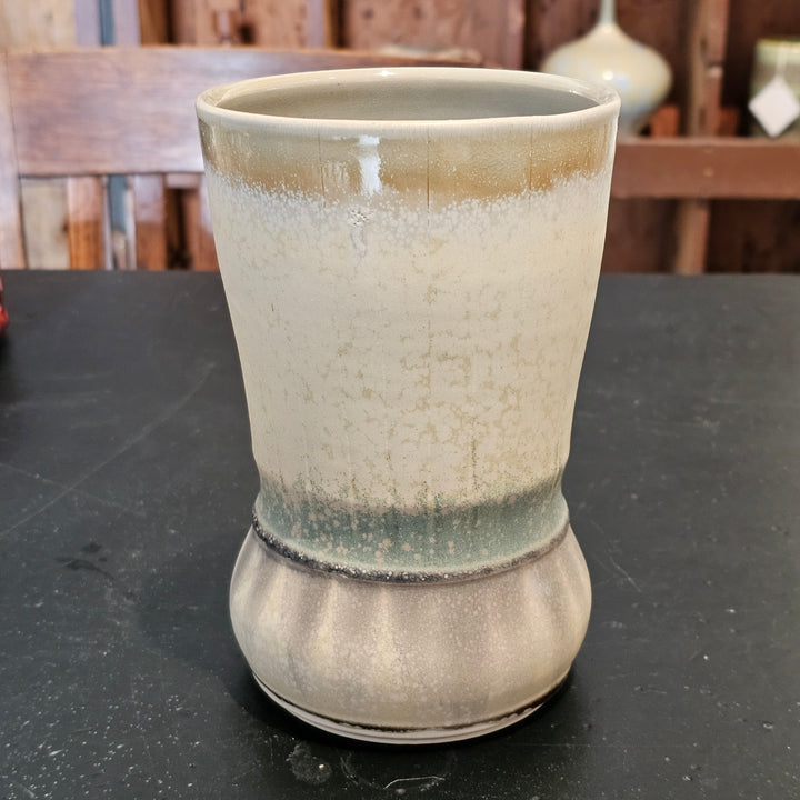 Art Pottery Multi-Color Glaze Vase - Signed