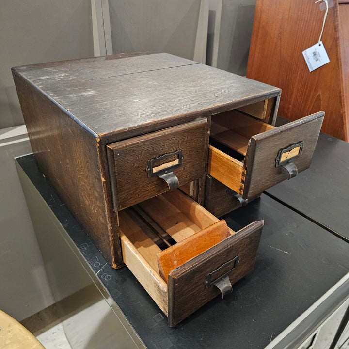 Antique 4 Drawer Card File