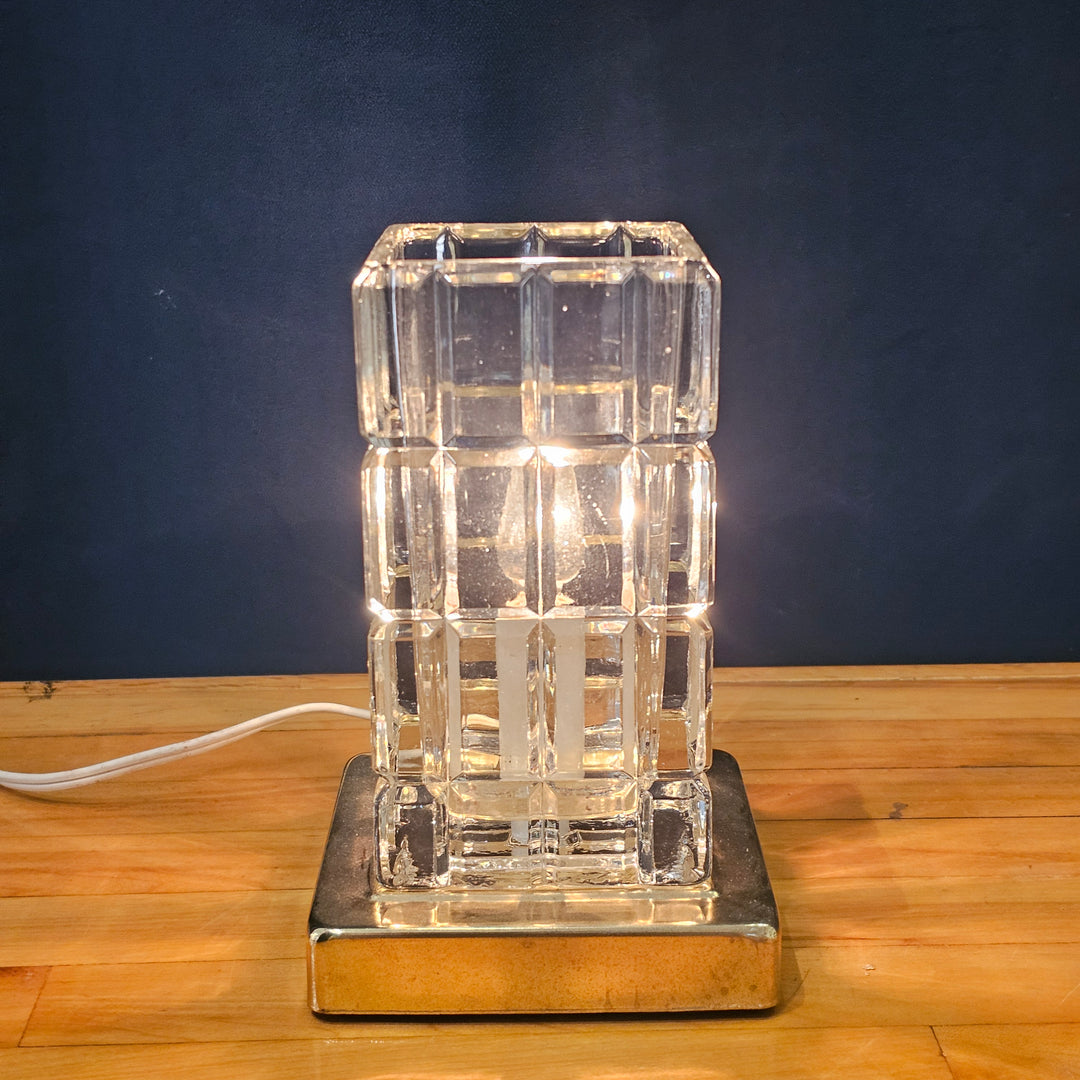 Vintage Block Crystal Table Lamp