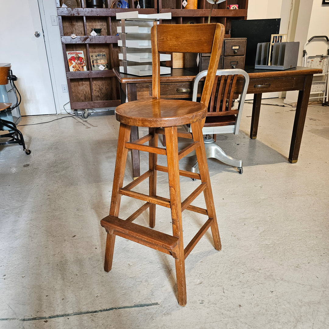 Sheboygan Chair Co. Tall Oak Stool