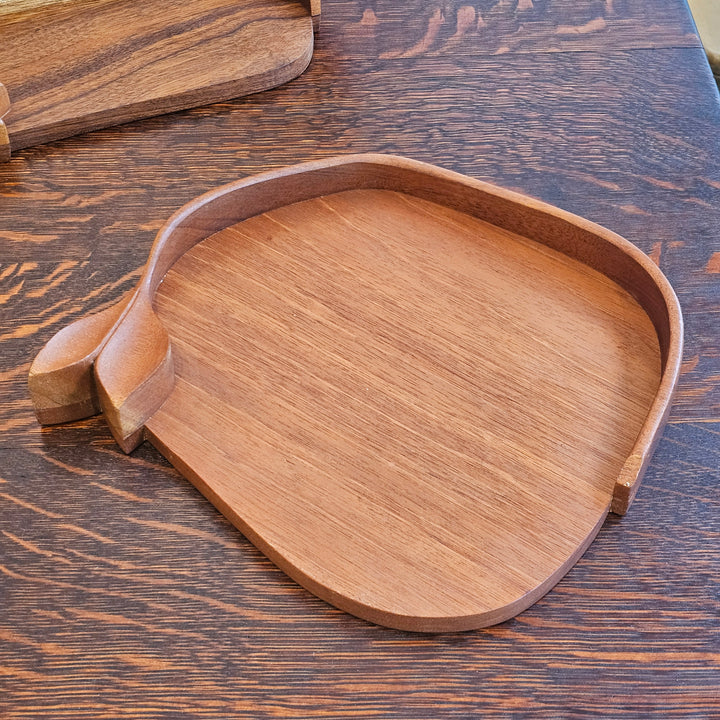 Vintage Mobilarte Hand-Carved Honduran Mahogany Trays