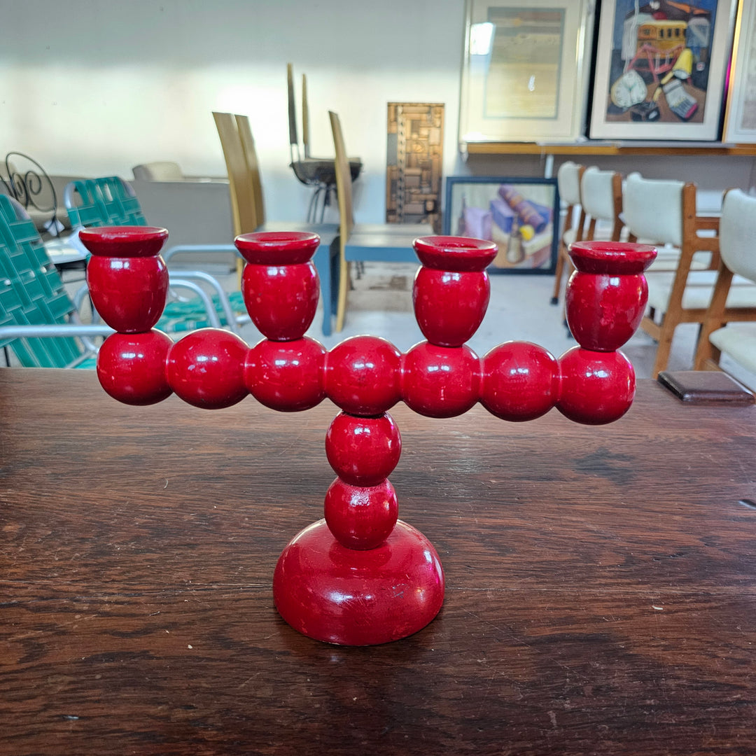Scandinavian Red Candelabra