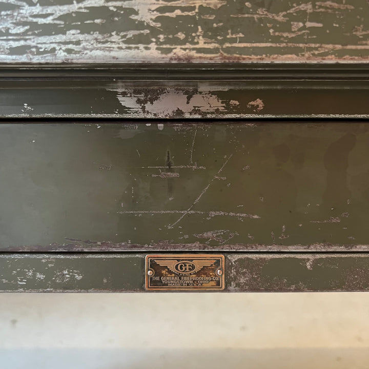 1920s-era General Fireproofing Steel Library Table w/New Lino