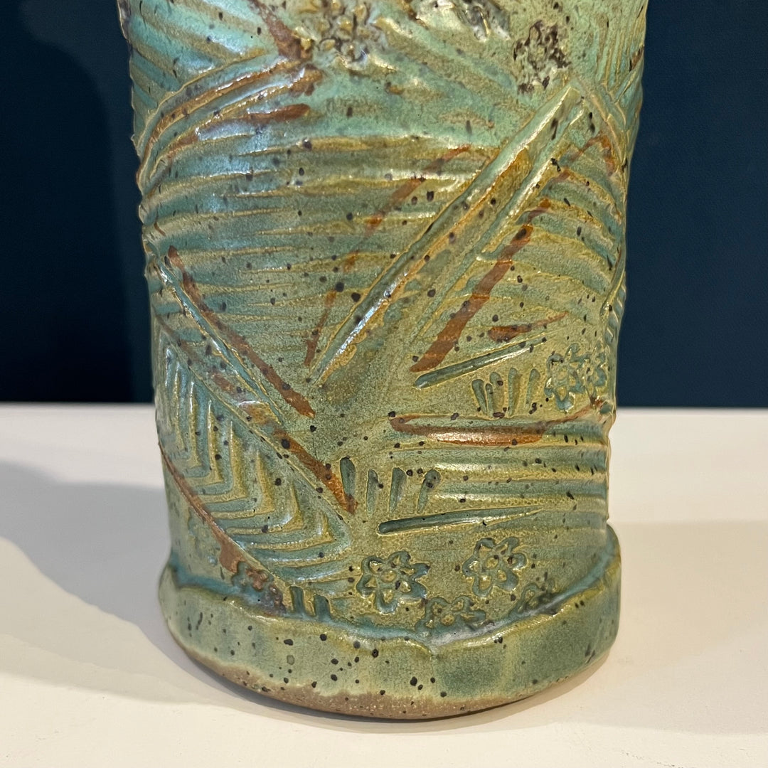 Tall Studio Pottery Ceramic Pitcher w/Landscape