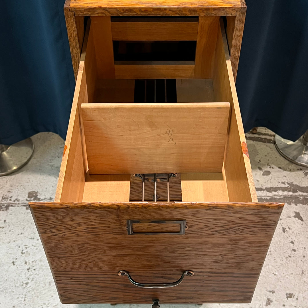 Antique 4-Drawer Oak File Cabinet