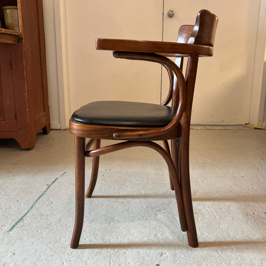 Thonet Bentwood Armchair w/Black Vinyl Seat