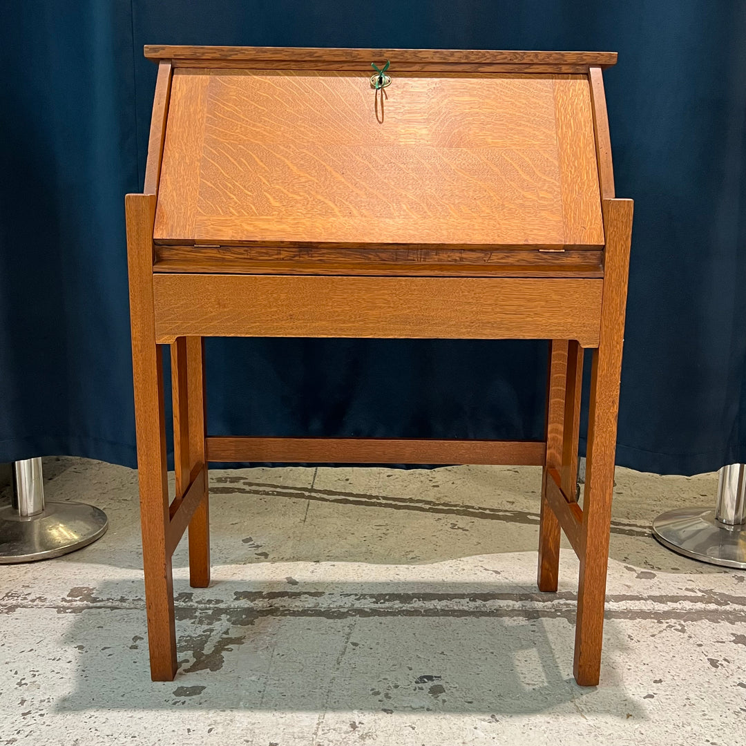 Petite Craftsman Oak Secretary Desk