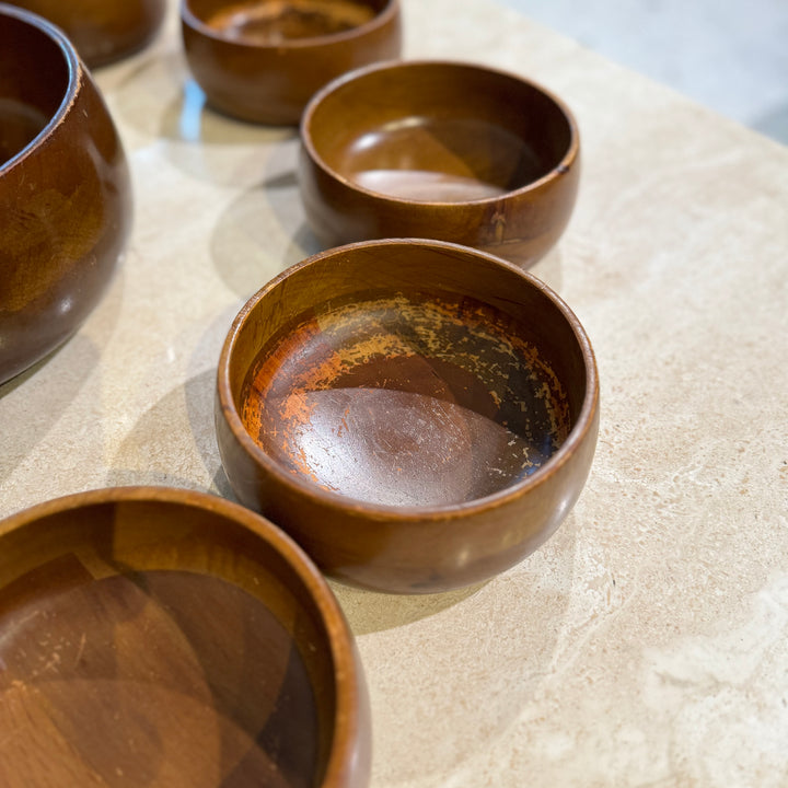 11 pc Wooden Bowl Set