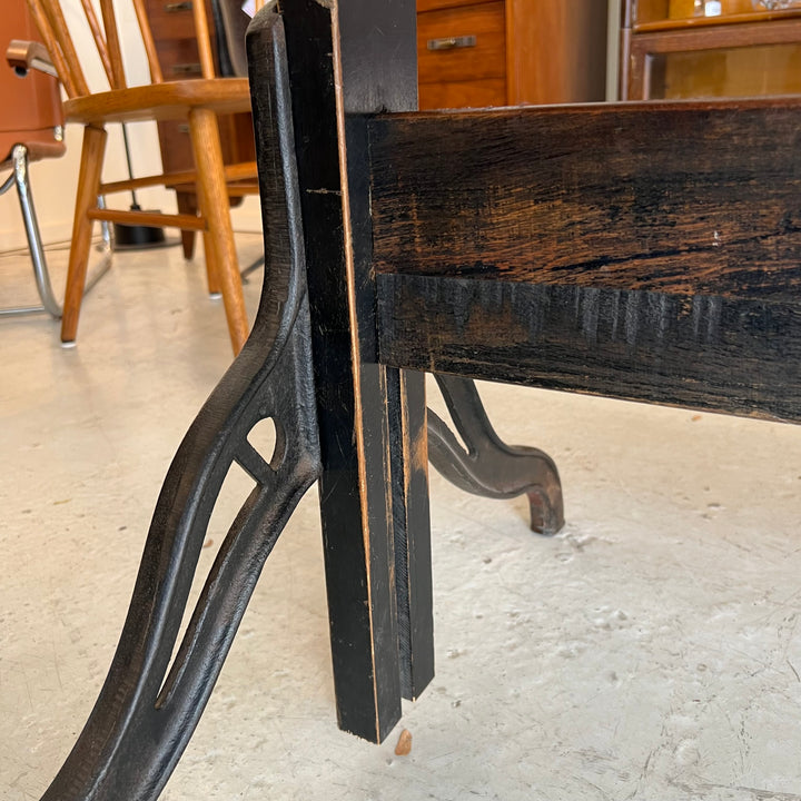 Large Antique Drafting Table w/Cast Iron Base