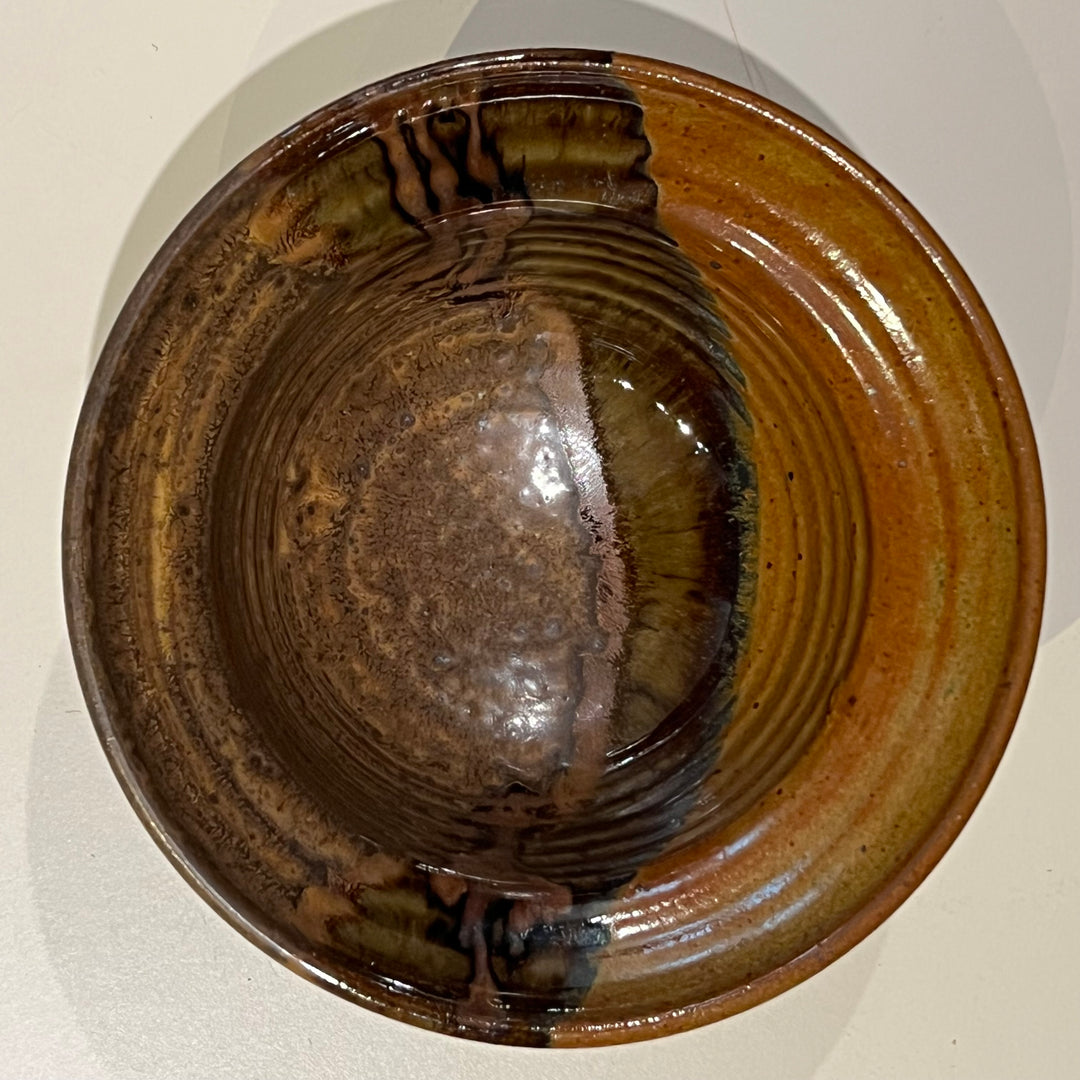 1970s Studio Pottery 7” Bowl w/Dipped Glaze