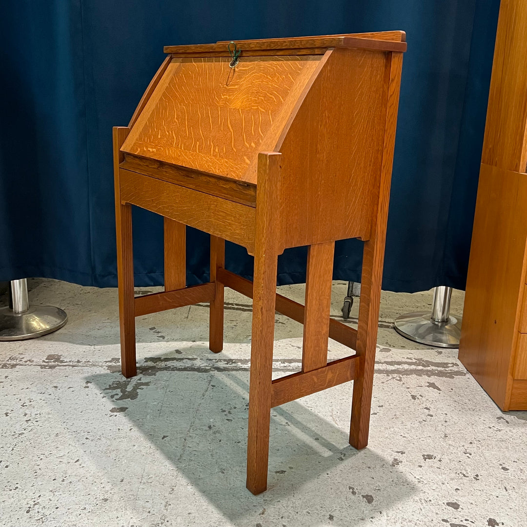 Petite Craftsman Oak Secretary Desk