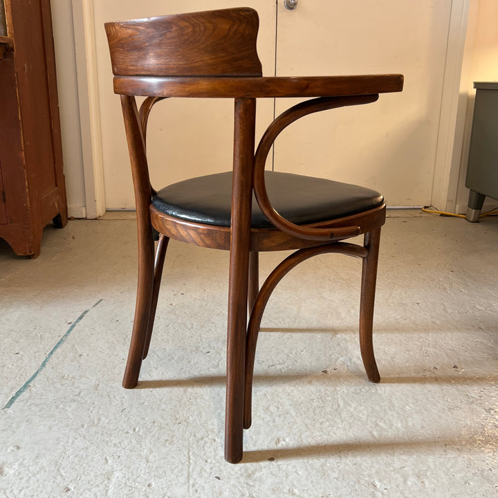 Thonet Bentwood Armchair w/Black Vinyl Seat