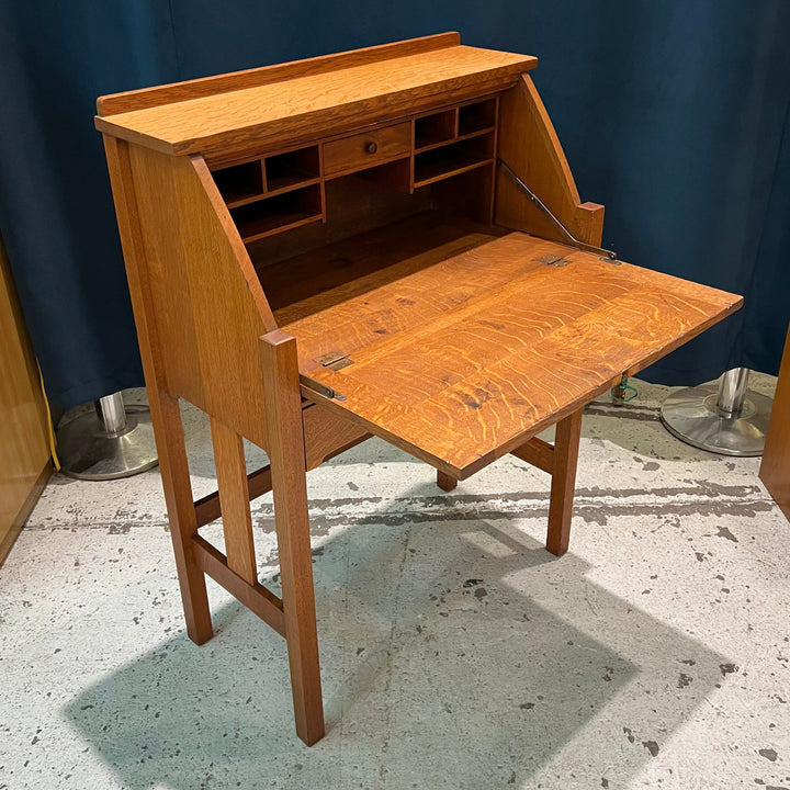 Petite Craftsman Oak Secretary Desk